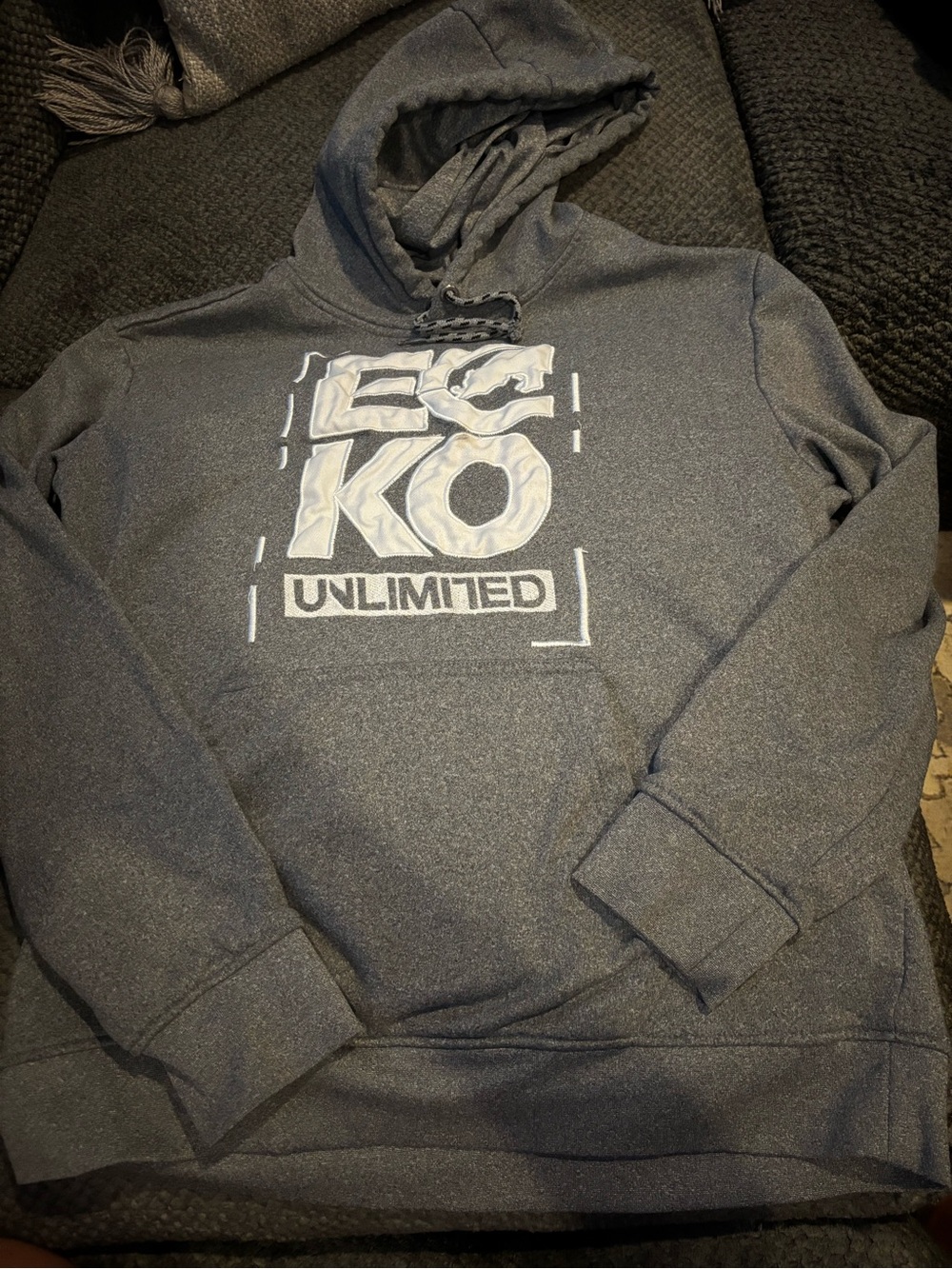 Ecko Unlimited Gray hoodie Logo Sweatshirt size large